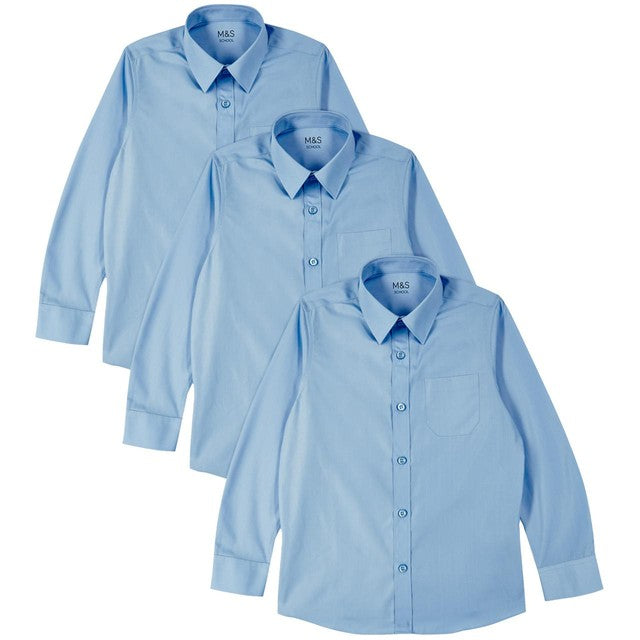 M&S boys school shirts blue 12-13 size, imported from the UK