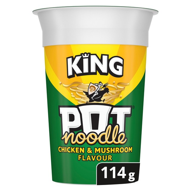 Pot Noodle King Chicken & Mushroom instant noodle pot 114g, UK version