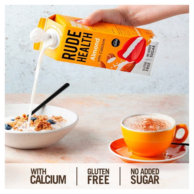 Rude Health almond drink chilled 1L, imported from the UK
