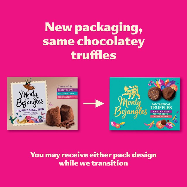 Monty Bojangles assorted flavour chocolate truffles 135g, imported from the UK