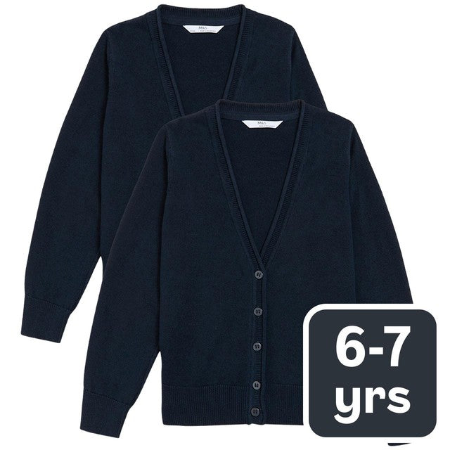 M&S cotton cardigan 2-pack 6-7 years, imported from the UK