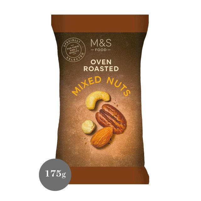 M&S oven roasted mixed nuts 175g, imported from the UK