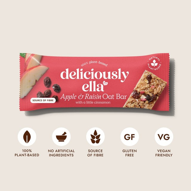 Deliciously Ella apple raisin cinnamon oat bar 150g multipack - British product