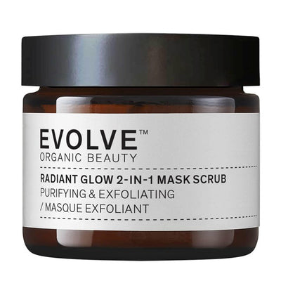 Evolve Beauty Organic Radiant Glow 2-in-1 Mask and Scrub 60ml