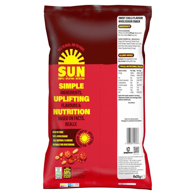 SunBites sweet chilli multigrain snacks 6 pack (British brand)