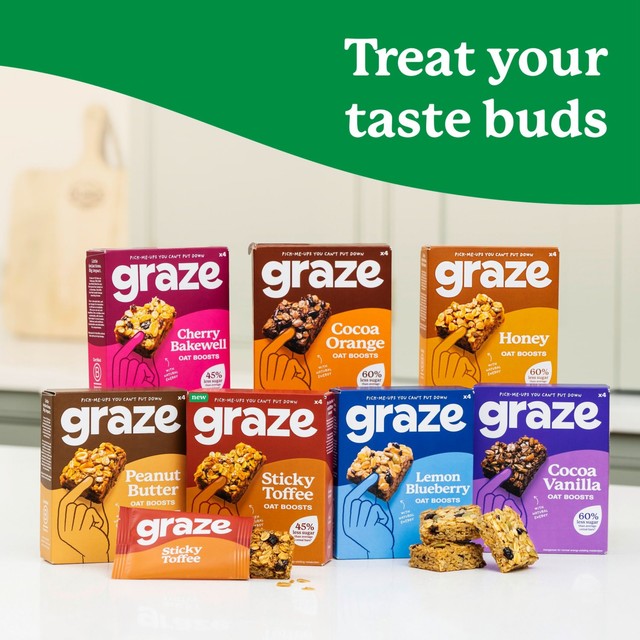 Graze Cocoa Vanilla oat flapjack 4 x 30g, UK version