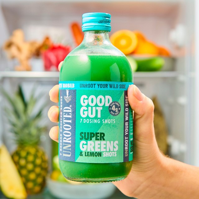 Unrooted Super Greens Lemon & Baobab Shots 420ml (British brand)