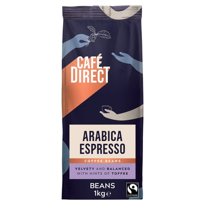 Cafedirect Fairtrade Arabica Espresso Coffee Beans 1kg