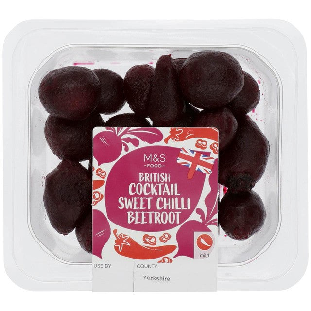 M&S Cocktail Sweet Chilli Beetroot 180g, imported from the UK