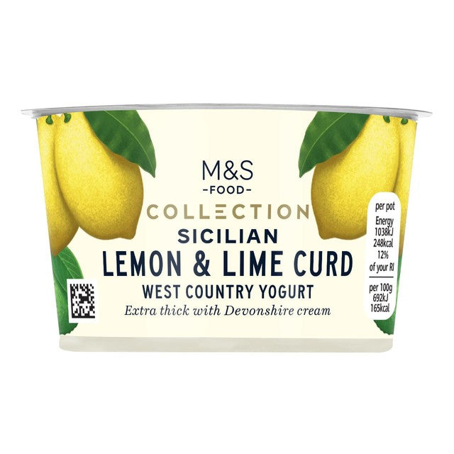 M&S Sicilian lemon and lime curd yogurt 150g, imported from the UK
