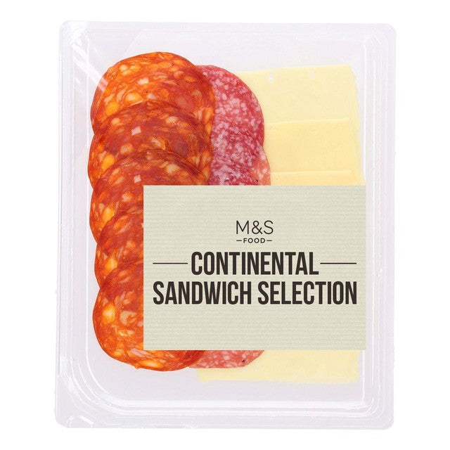 M&S Gouda cheese chorizo salami sandwich selection, imported from the UK