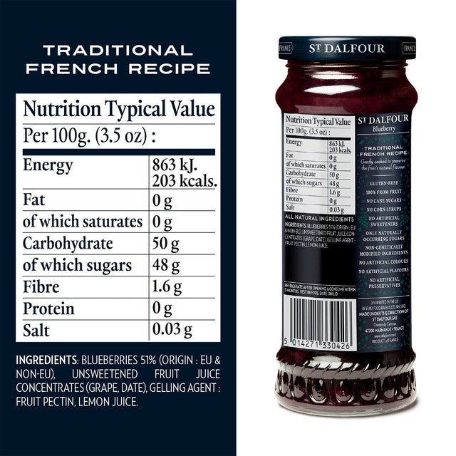 St Dalfour blueberry fruit spread 284g (British brand)