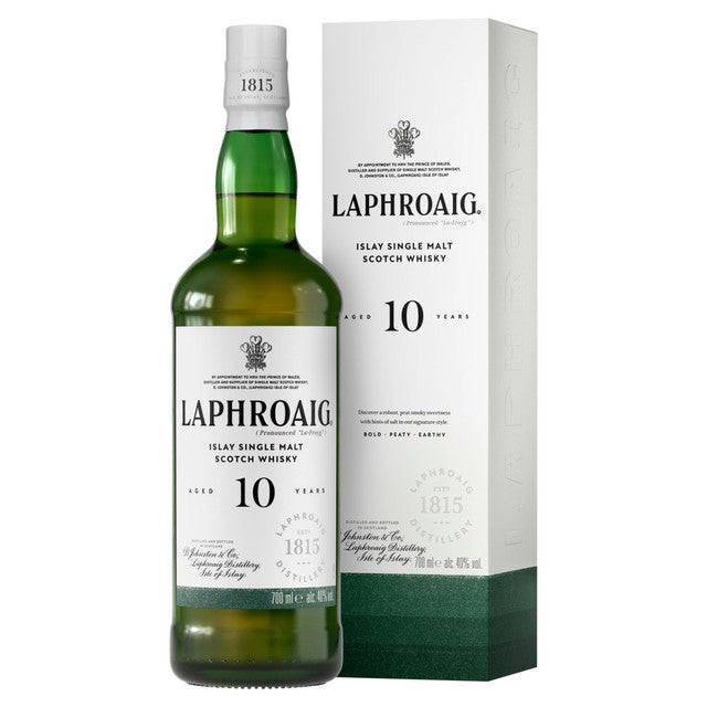 Laphroaig 10 Year Old Islay Single Malt Scotch Whisky 70cl, UK version
