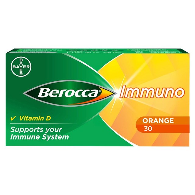 Berocca Immuno Orange Flavour vitamin tablets 30 pack - British product