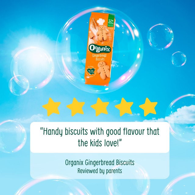 Organix gingerbread men biscuits 5x20g, imported from the UK