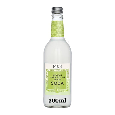 M&S Mexican Lime & Sicilian Lemon Soda Sparkling Drink 500ml