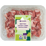 Ocado diced lamb shoulder 300g, imported from the UK
