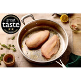 Packington free range skin on chicken breasts 480g, imported from the UK