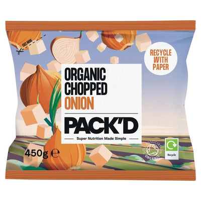 Pack'd Organic Chopped Onion Frozen Vegetable 450g
