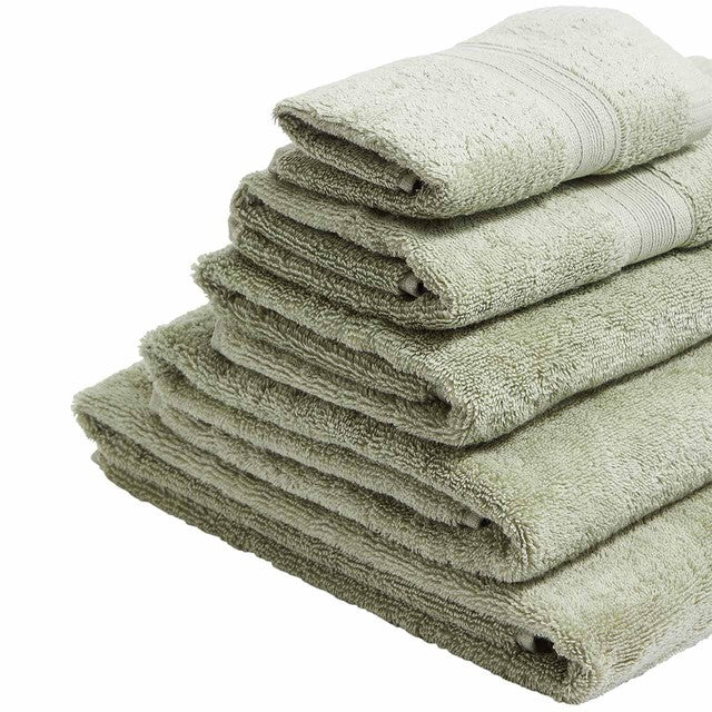 M&S sage green bath towel, imported from the UK