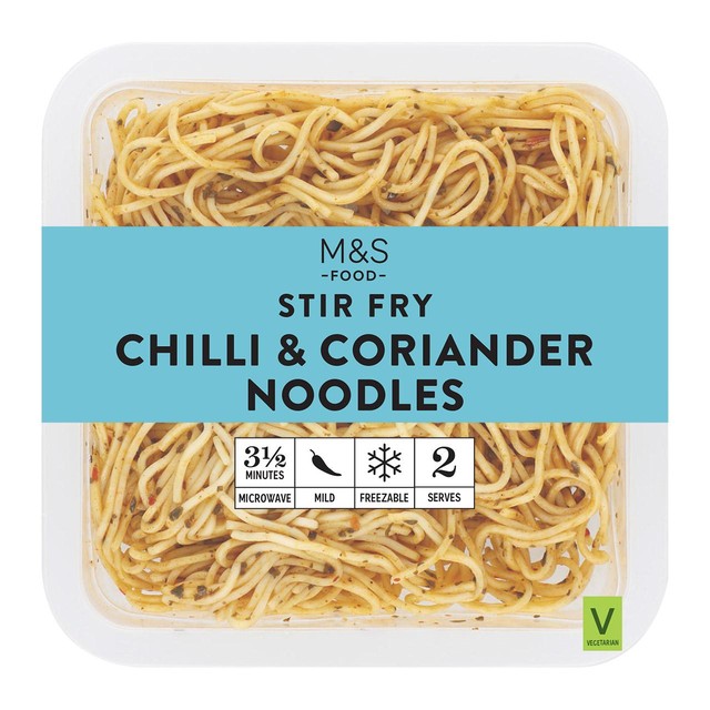 M&S Chilli & Coriander Egg Noodles 300g, imported from the UK