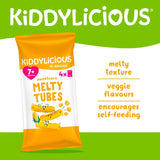 Kiddylicious Melty Tubes Sweetcorn baby snack 4 x 10g, UK version
