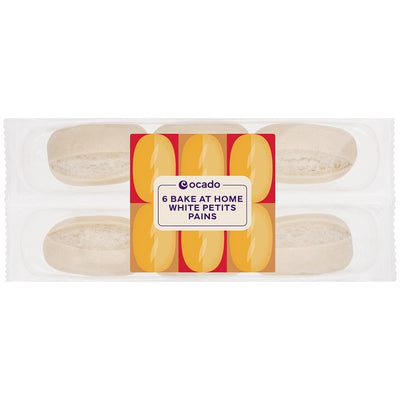 Ocado Bake at Home Hvite Petits Pains Delvis bakte brødrundstykker 6 stk i pakken
