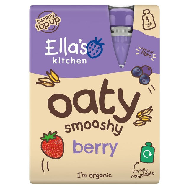 Ella's Kitchen Oaty Berry Smoothie baby food pouch 4 x 90g - British product