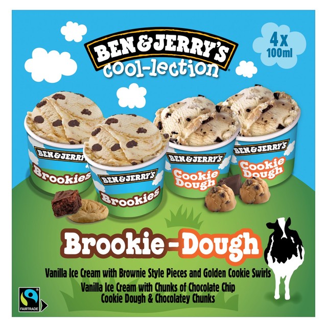 Ben & Jerry's Brookie Dough ice cream multipack 400ml - British product