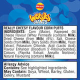 Wotsits Really Cheesy corn puff crisps 130g (British brand)