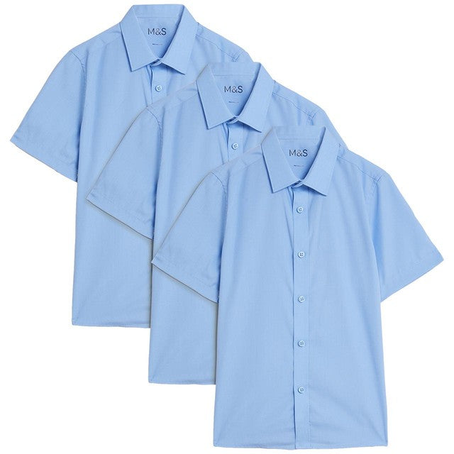 M&S boys school shirt 3 pack 4-5 Y, imported from the UK
