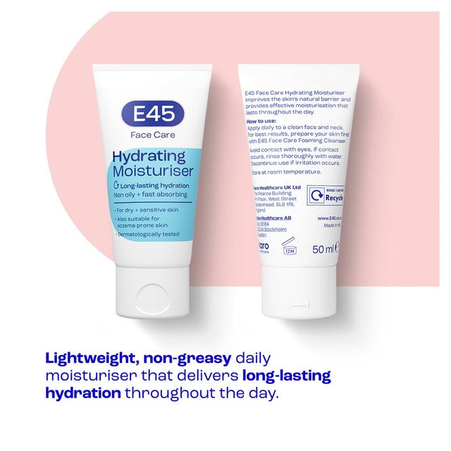 E45 face moisturiser for dry skin 50ml - British product