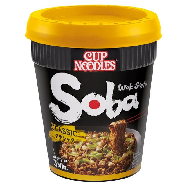 Nissin Soba Instant Noodles Wok Style Pot 90g, imported from the UK