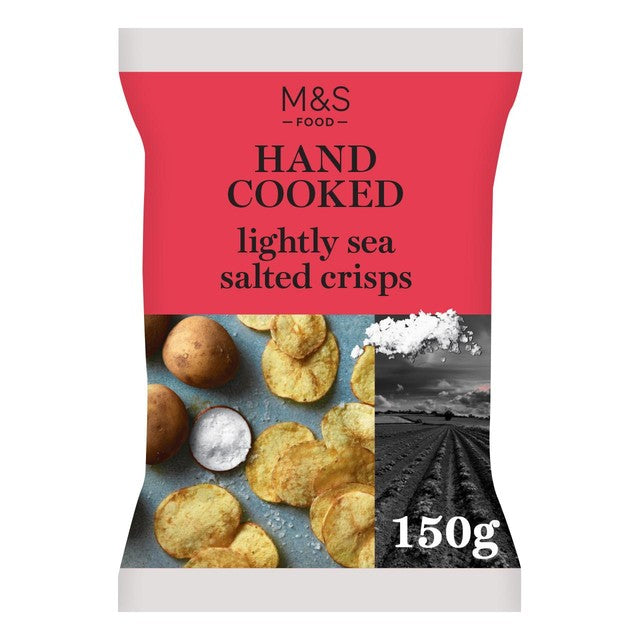 M&S lightly sea salted crisps 150g, imported from the UK