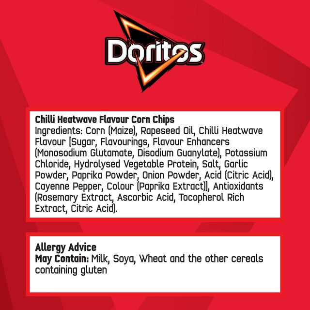 Doritos Chilli Heatwave tortilla chips multipack - British product