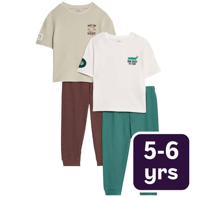 M&S Bugs pyjama set 5-6 Years Green - British product