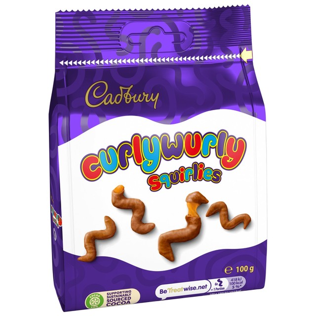 Cadbury Curly Wurly Squirlies milk chocolate with caramel centre 100g - British product
