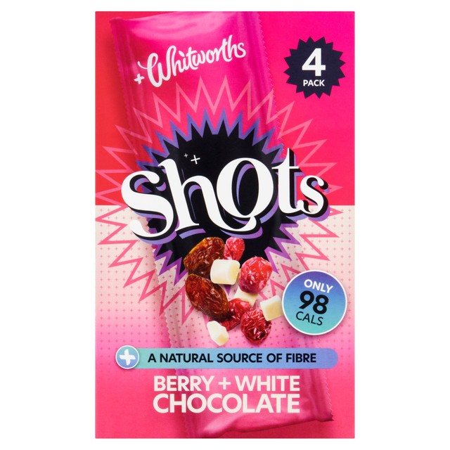 Whitworths Berry and White Chocolate Shots snack pack 4x25g (British brand)