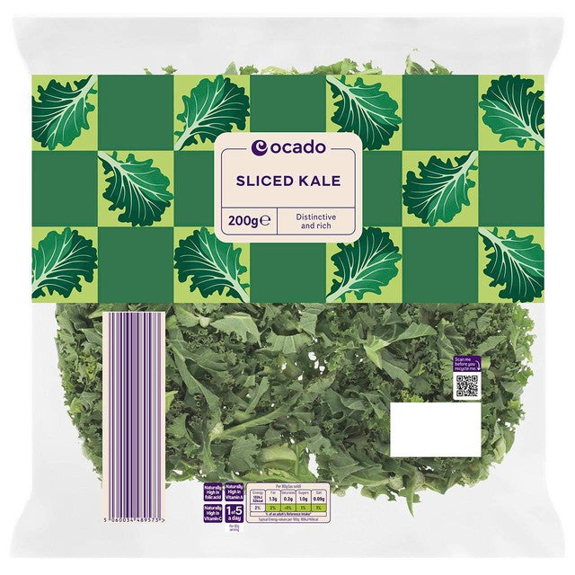 Ocado sliced kale 200g, imported from the UK