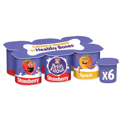 Petits Filous Kids Strawberry & Apricot Yoghurt Pots 6 x 47g