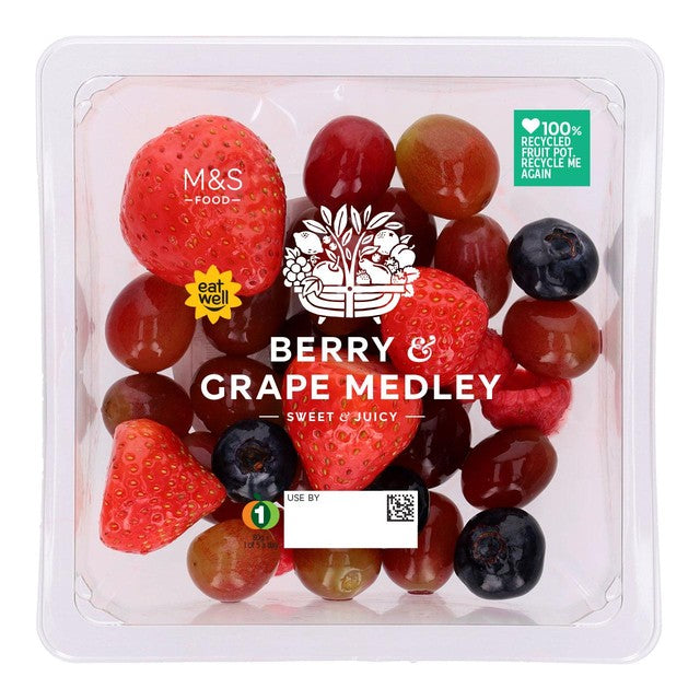 M&S Berry & Grape Medley 250g, imported from the UK