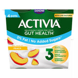 Activia Peach Fat Free Yoghurt Multipack 4 x 115g - British product