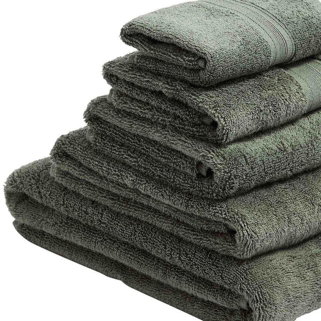 M&S Cotton Hand Towel Moss Green, imported from the UK