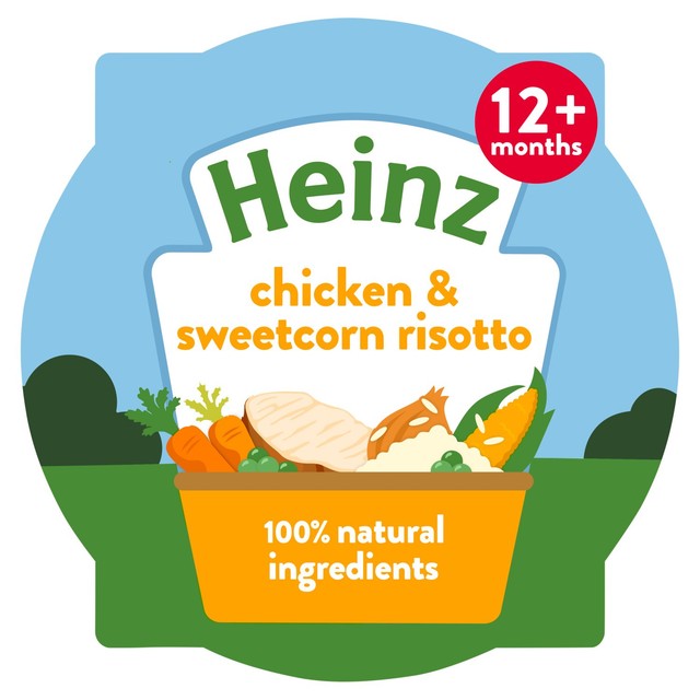 Heinz Chicken & Sweetcorn Risotto baby food tray 200g, UK version