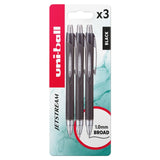 Uni-ball black rollerball pen 3-pack (British brand)