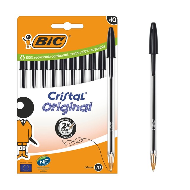 BIC Cristal ballpoint pens black box of 10 - British product