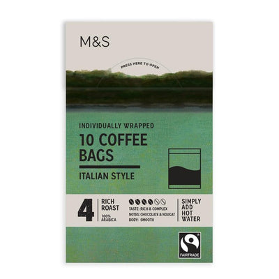 M&S Italian Style Coffee Bags 10 Count