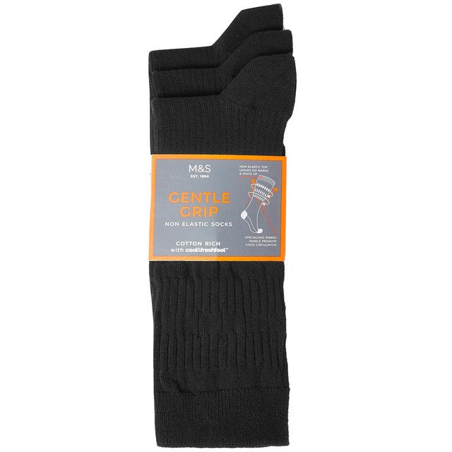 M&S men's cotton rich socks black Size 6-8.5, imported from the UK