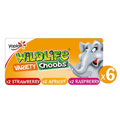 Wildlife Choobs Kids Strawberry Raspberry Apricot Yoghurt Tubes
