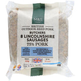 M&S Lincolnshire pork sausages 454g, imported from the UK